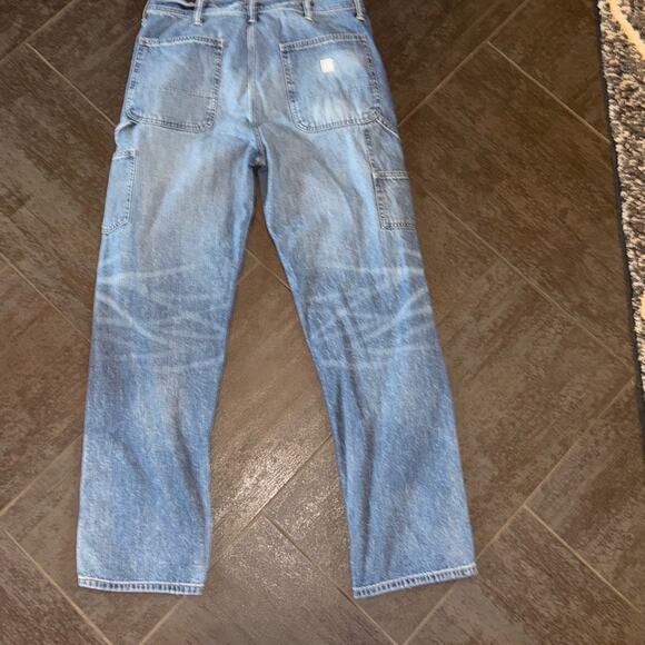 American Eagle Men’s Wide Leg Carpenter Style Baggy Fit Jeans - Picture 2 of 4